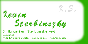 kevin sterbinszky business card